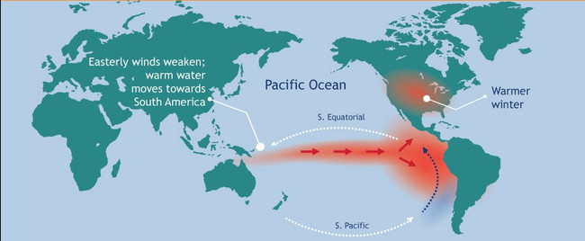 les courants marins dans un épisode el nino